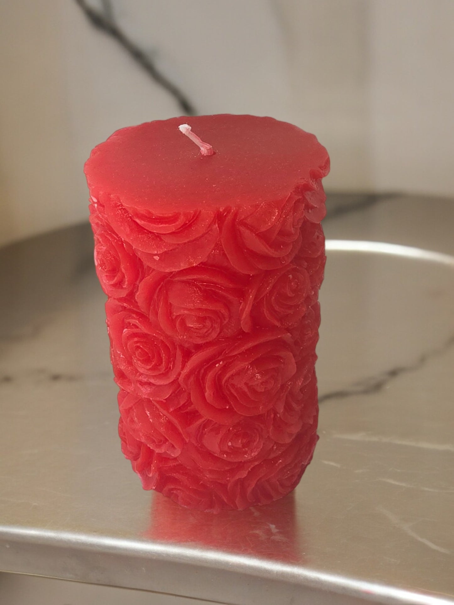 Bølge og rosekubbe sett Rød
